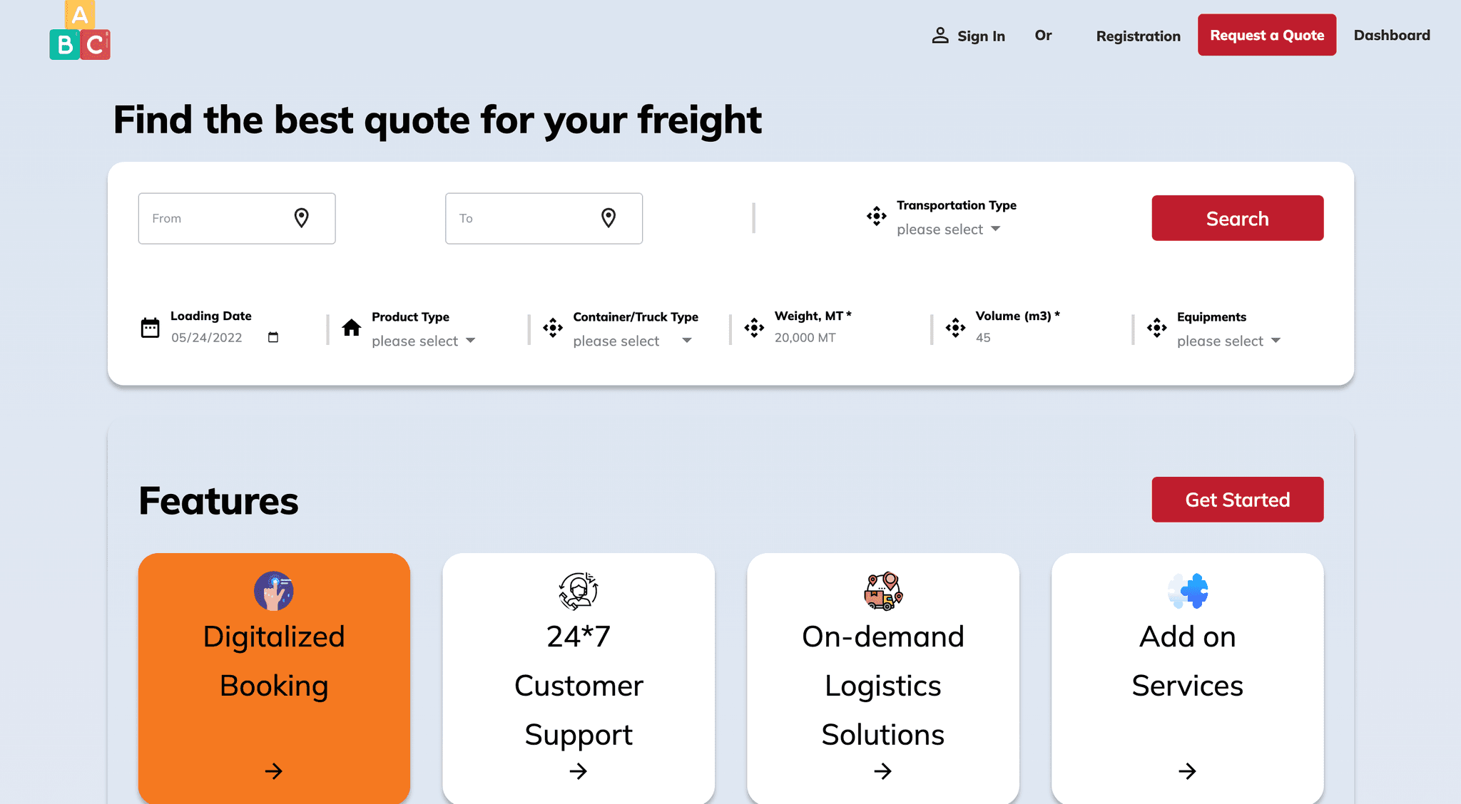 ABC (Logistic Website)